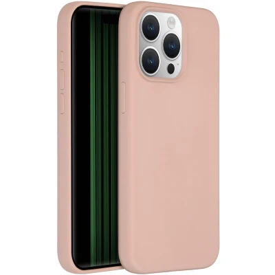 Afbeelding van Accezz Hoesje Geschikt voor iPhone 15 Pro Max Siliconen Liquid Silicone Backcover MagSafe Roze