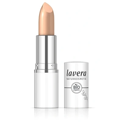 Afbeelding van lavera Cream Glow Lipstick Peachy Nude 04, intense kleur, glanzend, hoog draagcomfort, houdt tot 6 uur, veganistisch, natuurlijke cosmetica (1 x 18 g)