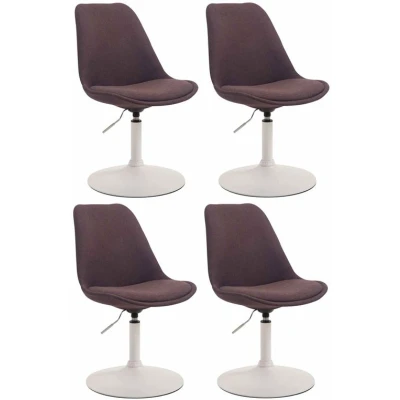 Image de CLP Lot de 4 Chaises salle à manger Maverick tissu avec pied trompette , Marron/Blanc