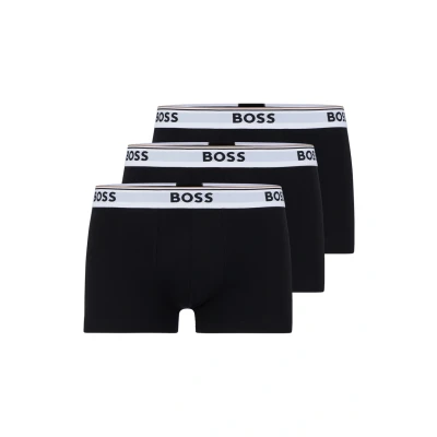 Afbeelding van HUGO BOSS heren Boxershorts met logoband in 3 pack de kleur Zwart, maat: L