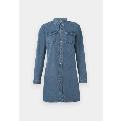 Afbeelding van Vero Moda Vmjennie Dress MIX Spijkerjurk, Dames, Maat: Medium, Medium blue denim