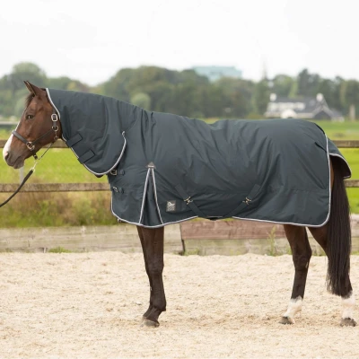 Afbeelding van Harry&#039;s Horse Outdoordeken Thor 200 met Hals Ebony 110/145