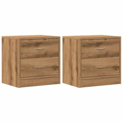 Image de vidaXL Tables de chevet 2 pcs chêne artisanal bois d&#039;ingénierie855765