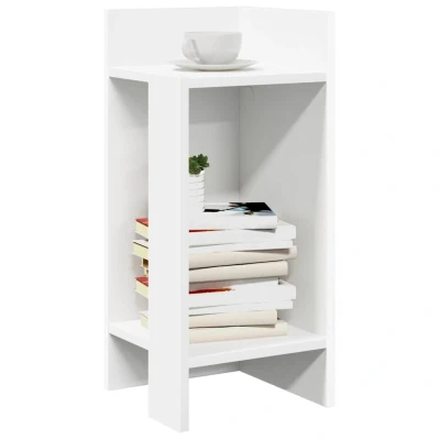 Afbeelding van vidaXL Bijzettafels 2 st met plank 25,5x27x60 cm wit
