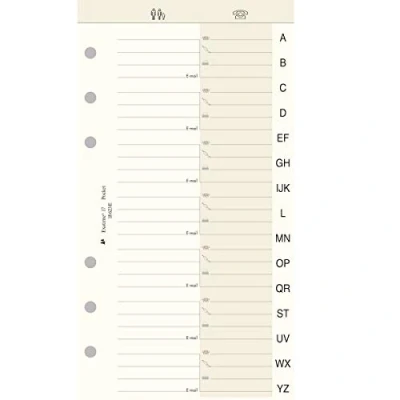 Afbeelding van Exacompta 18623E navulverpakking alfabetisch A Z voor Exatime Organizer 17 16 ivoorkleurige vellen