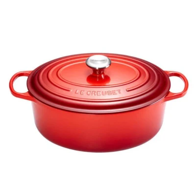 Afbeelding van Le Creuset Gietijzeren Ovale Braadpan In Kersenrood 35cm 8,9l