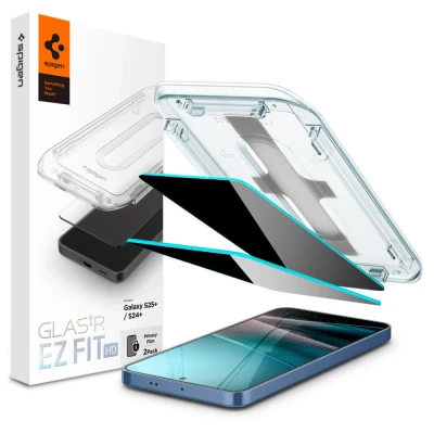 Afbeelding van Spigen Glas tR EZ Fit HD (Privacy) 2 Pack Samsung Galaxy S25+/S24+ (2 Stuk, S25+, S24+), Smartphone beschermfolie