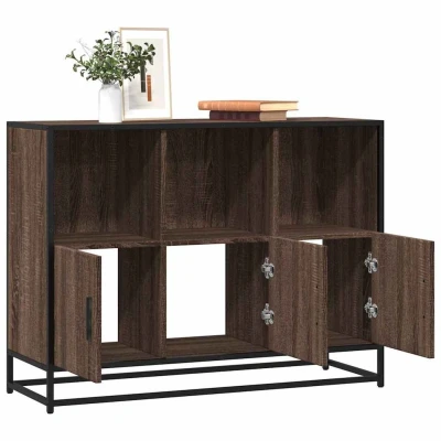 Afbeelding van vidaXL Dressoir 100x35x76 cm bewerkt hout bruin eikenkleur