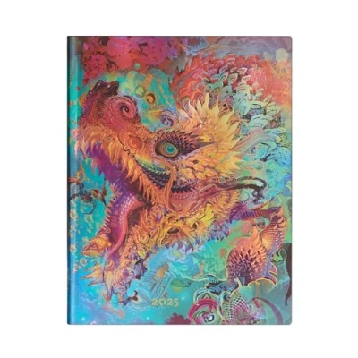 Afbeelding van Android Jones Collection Humming Dragon (Android Collection) Ultra 12 month Day at a time Softcover Flexi Dayplanner 2025 (Elastic Band Closure)