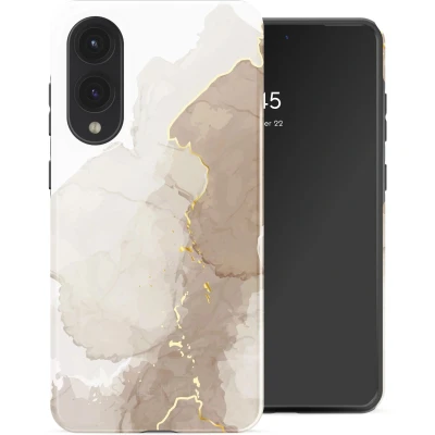 Afbeelding van Selencia Vivid Backcover voor de Samsung Galaxy S25 Edge Marble Light Brown