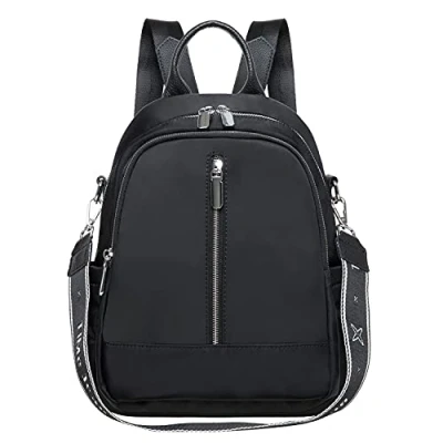 Afbeelding van KAUKKO Rugzak voor dames en heren, mooi doordacht dagrugzak met laptopvak 15&quot; notebook school, universiteit, 22L, (Nylon Schwarz[2pcs]), 45 x 27 17cm (HxBxT),