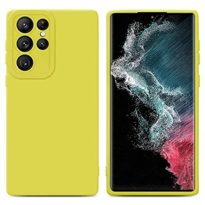 Afbeelding van Cadorabo Hoesje geschikt voor Samsung Galaxy S22 ULTRA in Fluid GEEL Beschermhoes gemaakt van flexibel TPU silicone Cover Case