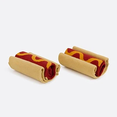 Afbeelding van Doiy Sokken Hotdog Katoen Bruin/rood One size