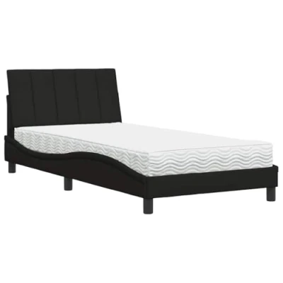 Afbeelding van vidaXL Bed met matras stof zwart 100x200 cm