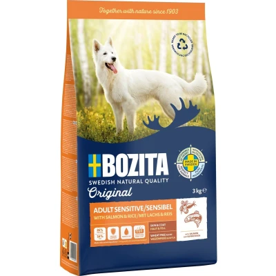 Afbeelding van 2x 3kg Bozita Original Adult Sensitive Huid &amp; Vacht met Zalm Rijst Hondenvoer droog
