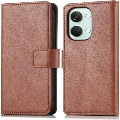 Afbeelding van iMoshion Hoesje Geschikt voor OnePlus Nord 3 Met Pasjeshouder Luxe Bookcase Bruin