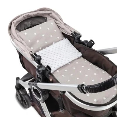 Afbeelding van Winterdeken voor kinderwagen, van pluche stof, 75 x 60 cm + kussen 35 30 cm, kinderdeken, knuffeldeken, kinderen, pasgeborenen, buiten, baby&#039;s, sterren