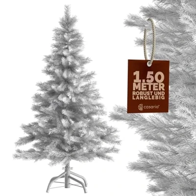 Afbeelding van Casaria Kerstboom PVC Metalen Voet 150 cm Wit