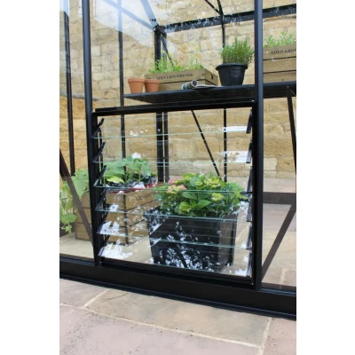 Afbeelding van Louvreraam Qube 6L, 610 x mm veiligheidsglas, zwart gecoat Royal Well