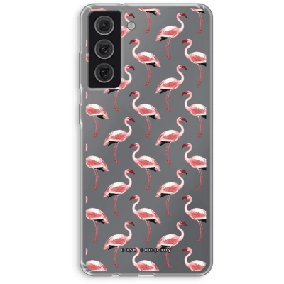 Afbeelding van Case Company® hoesje geschikt voor Samsung Galaxy S21 FE Flamingo Soft Cover Telefoonhoesje Bescherming aan alle Kanten en Schermrand