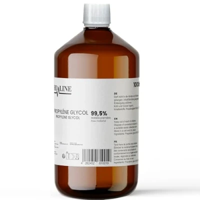 Image de hd line 1000 ml de propylène glycol E1520, parfait pour le bricolage, qualité pharmaceutique 99,7%, alimentaire, matériau brut PG, pur, végétalien, Ph. Eur/USP, 1 l