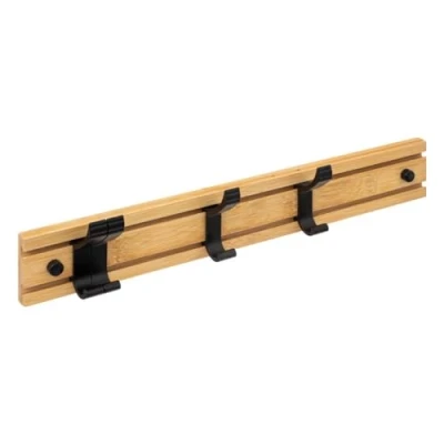 Afbeelding van Five® Bamboe wandkapstok met 4 verschuifbare aluminium haken 181294 Decoratief &amp; Duurzaam