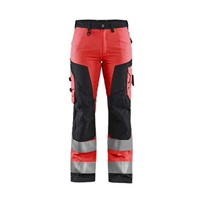 Afbeelding van Blaklader Dames werkbroek High Vis zonder spijkerzakken 7155 1811 Rood/Zwart C44