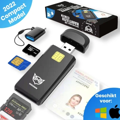 Afbeelding van Good2know Id Kaartlezer identiteitskaart SD Identiteitskaartlezer 2022 eID Lezer USB C A België Mac, Windows