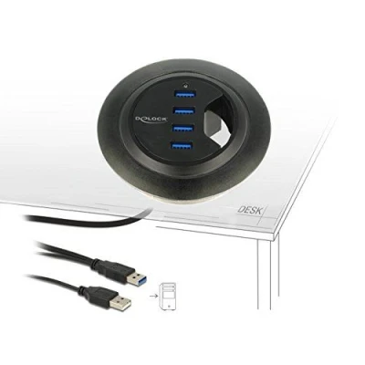 Image de DeLOCK 62868 USB 3.0 (3.1 Gen 1) Type A 5000Mbit/s Noir hub &amp; concentrateur hubs concentrateurs (USB A, 0,95 m, 5000 Mbit/s, USB, Noir)