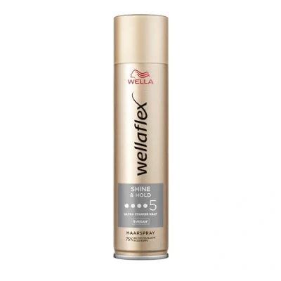 Afbeelding van Wellaflex Shine &amp; Hold Lak voor dames, tot 48 uur extra sterke grip, een luxueuze en natuurlijke glans, zacht de hoofdhuid, dermatologisch getest, formule