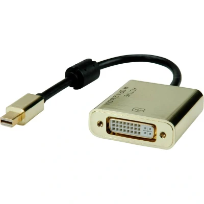 Afbeelding van ROLINE GOLD 4K Mini DisplayPort/DVI Adapter, Actief, v1.2, DP Male DVI Female