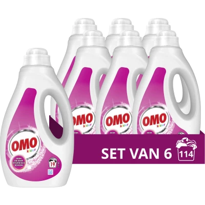Afbeelding van 6x OMO Vloeibaar Wasmiddel Kleur 19 Wasbeurten 950 ml