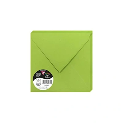 Afbeelding van Clairefontaine 5543C verpakking met 20 enveloppen, rubber, vierkant formaat, 16,5 x cm, 120 g/m², kleur: mintgroen, uitnodigingen voor evenementen en matching, pollen premium papier glad