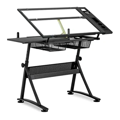 Afbeelding van Fromm &amp; Starck Tekentafel 120 x 60 90 cm kantelbaar glazen blad
