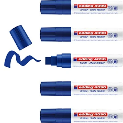 Afbeelding van edding 4090 kalk marker / window blauw 5ST 4 15 mm 4090003