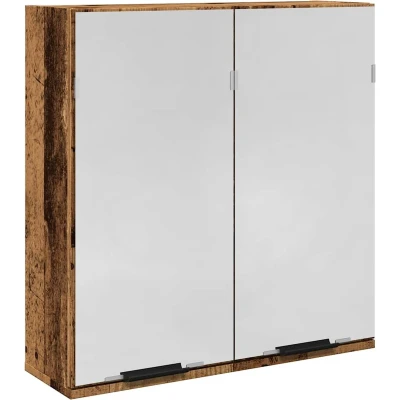 Afbeelding van vidaXL Badkamerspiegelkast 64x20x66,5 cm bewerkt hout oud houtkleurig