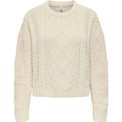 Afbeelding van Only Trui Onlelly Life Ls Cable O neck Cc Knt 15351234 Birch Dames Maat XS