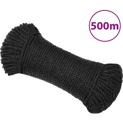 Afbeelding van vidaXL Werktouw 6 mm 500 m polypropeen zwart