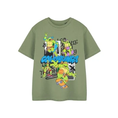Afbeelding van Teenage Mutant Ninja Turtles Kinderen Khaki Korte Mouwen T shirt Cowabunga TMNT Retro met Print voor Jongens en Meisjes Show Karakter Kleding Raphael Mikey Leo Donatello Film Cadeau,