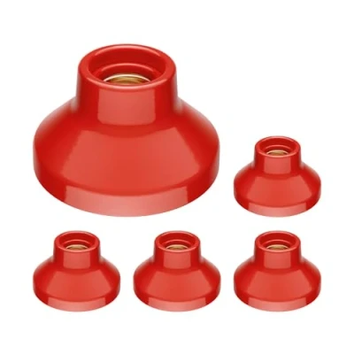 Afbeelding van ledscom.de 5 x plafondlamp/fitting ELEKTRA, porselein, glanzend rood, 1 E27 max. 300 W