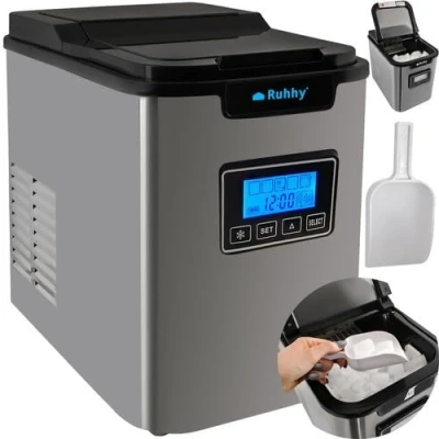 Afbeelding van Malatec Ice maker IJsblokjesmachine IJsblokjes IJsmachine IJsblokjesmaker cube IJsklontjes Draagbare elektrische ijs machine