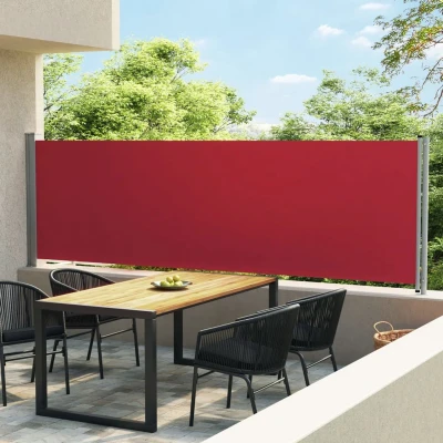 Afbeelding van vidaXL Tuinscherm uittrekbaar 140x600 cm rood