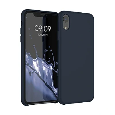 Afbeelding van kwmobile telefoonhoesje geschikt voor Apple iPhone XR Hoesje met siliconen coating Smartphone case in bosbesblauw