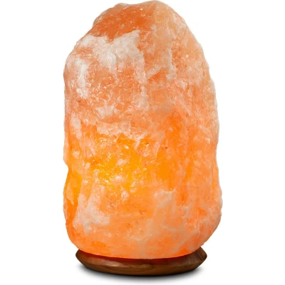 Afbeelding van Himalaya Salt Dreams Zoutlamp met Houtenvoet, 42430, ca18 22 kilo, Oranje