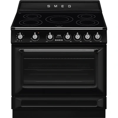 Afbeelding van SMEG TR90IMBL Victoria Esthetisch Fornuis met Inductie Kookplaat 90 x 60 cm Zwart