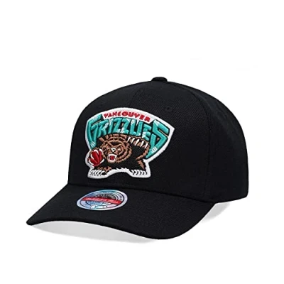 Afbeelding van Mitchell &amp; Ness Vancouver Grizzlies Black Hardwood Classic Red Flex Snapback Cap, Zwart, One Size, zwart.