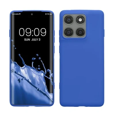 Afbeelding van kwmobile telefoonhoesje geschikt voor Motorola Edge 60 Pro Hoesje smartphone Back cover in Baltisch blauw