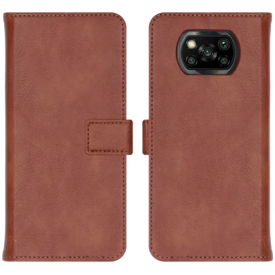Afbeelding van iMoshion Hoesje Geschikt voor Xiaomi Poco X3 Pro / Met Pasjeshouder Luxe Bookcase Bruin