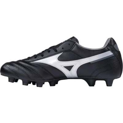 Afbeelding van Mizuno Morelia II CLUB Voetbalschoenen met kunststof noppen, Heren, Maat: 46, Black/galaxy silver/dark shadow Hoogwaardig imitatieleer