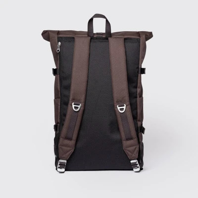 Afbeelding van Sandqvist Icon Rolltop laptop rugzak L brown with natural leather